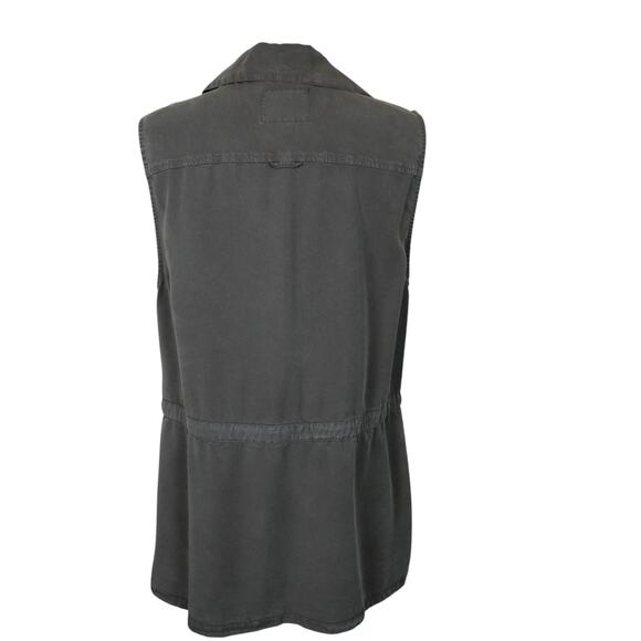 Sanctuary Womens Vest Size Medium Olive Green Soft Tencel Open Front Tie Waist - Picture 5 of 9